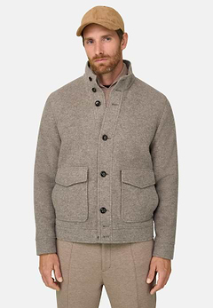 Jacket in Wool Cashmere Blend Mélange
