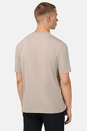 T-Shirt In Stretch Supima Cotton, Sand, hi-res