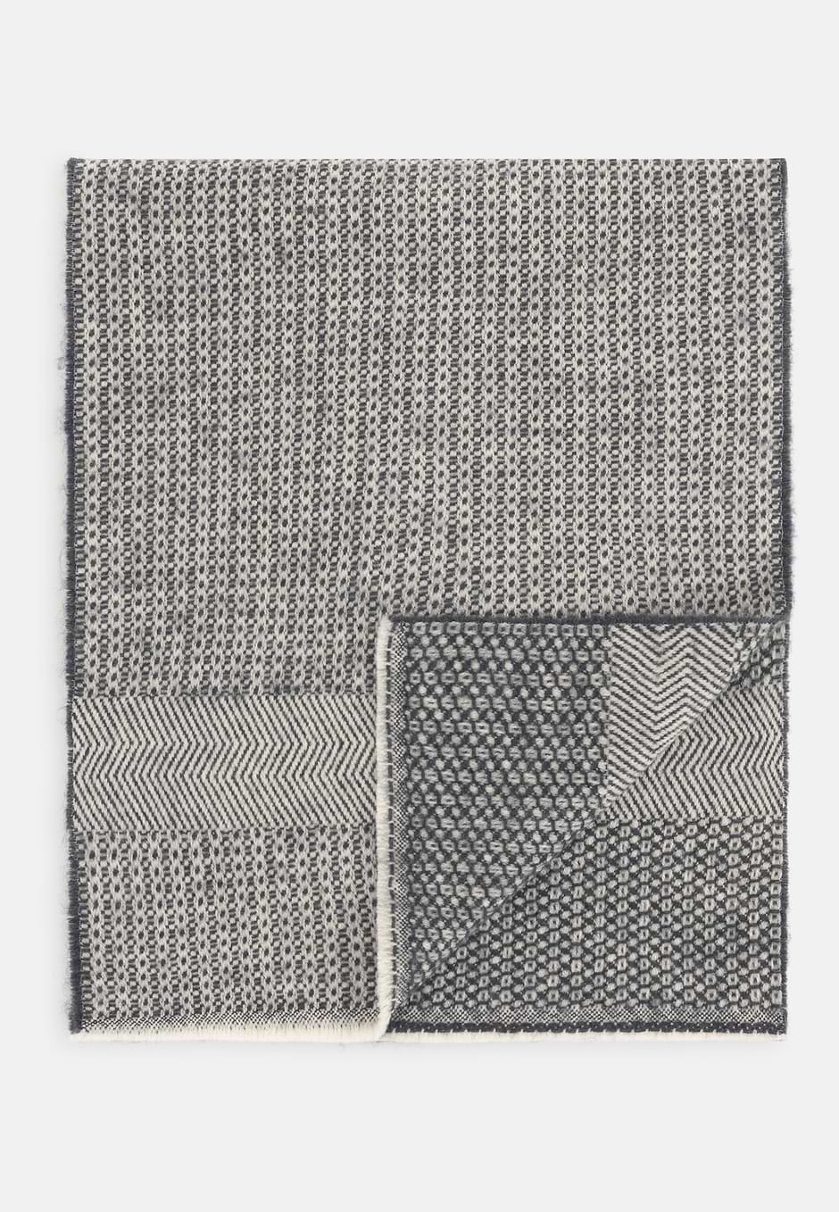 Schal mit Armaturmuster aus Wolle, Grau, hi-res