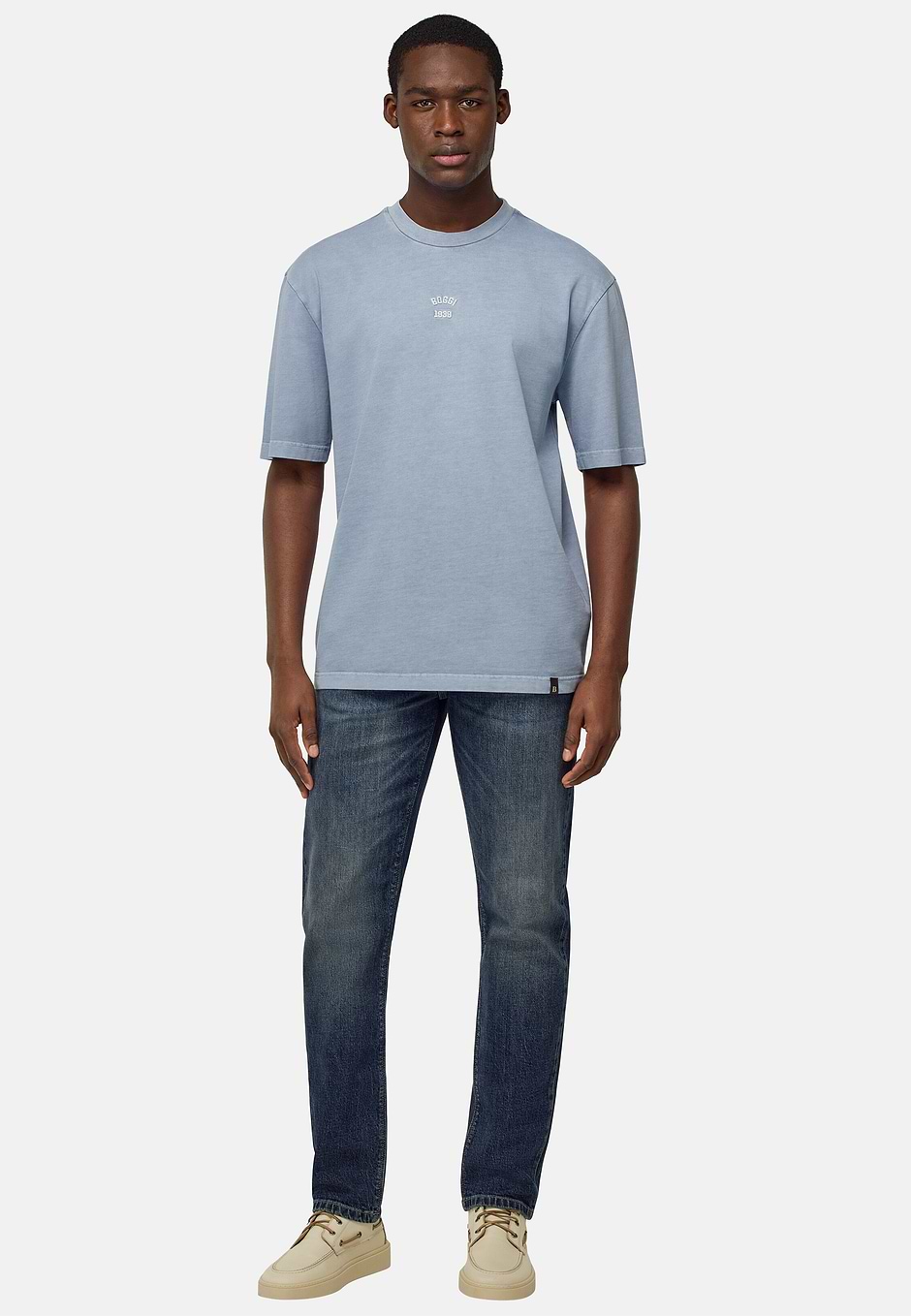 Cotton Jersey T-Shirt, Light Blue, hi-res