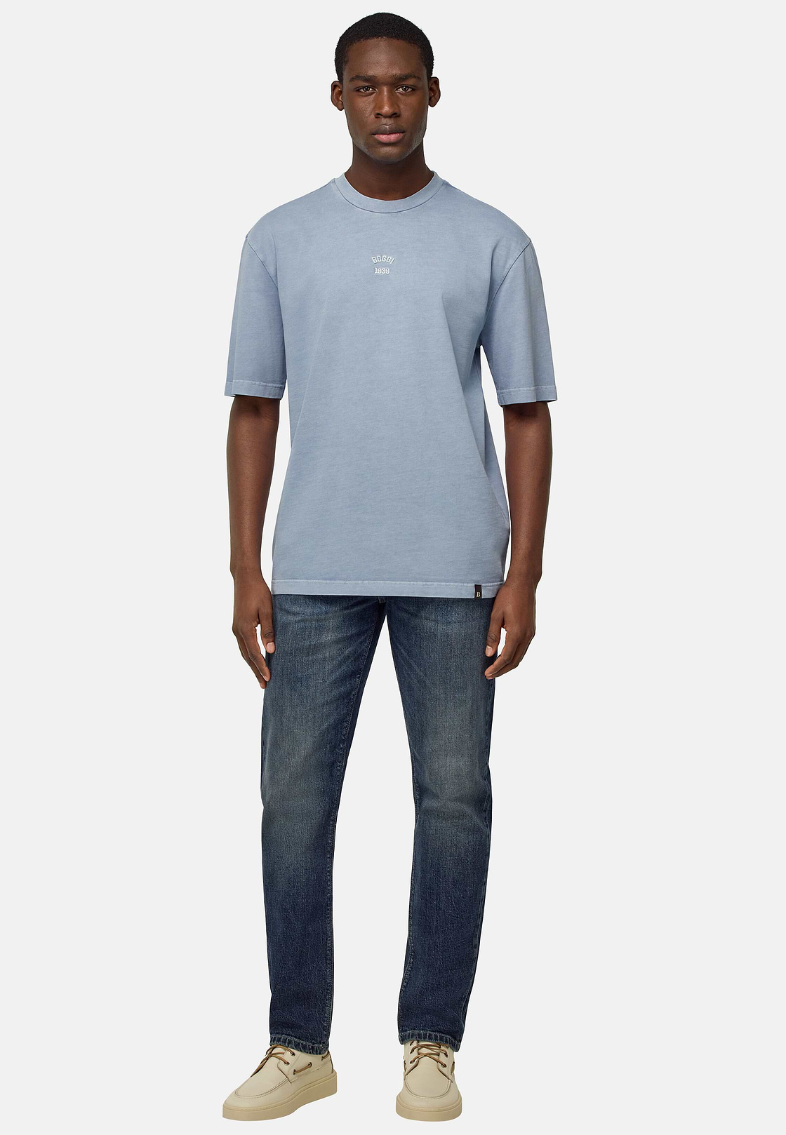 T-Shirt Aus Baumwoll-Jersey, Hellblau, hi-res