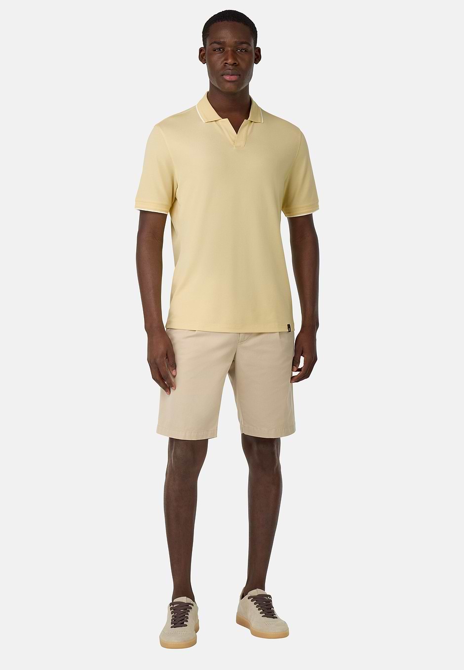S.Cafè® High-Performance Piqué Polo Shirt, Yellow, hi-res