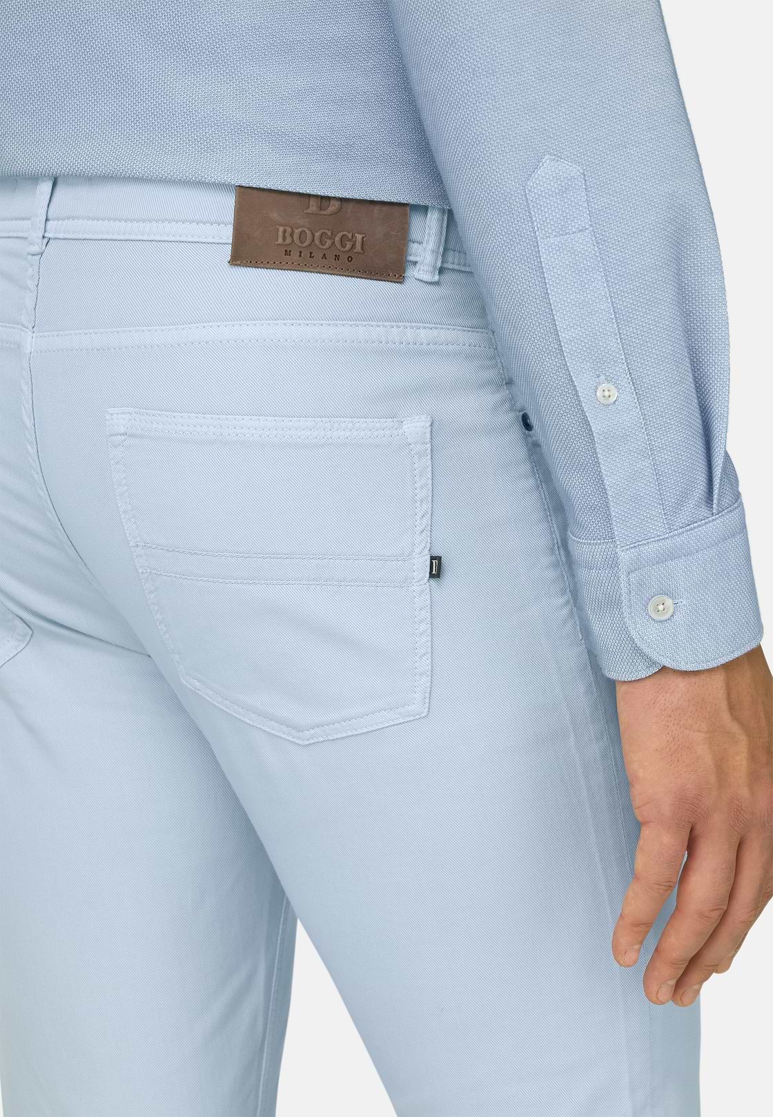 Jeans Aus Elastischem Baumwoll-Tencel, Hellblau, hi-res, 4