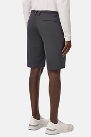 B Tech Stretch Nylon Bermuda Shorts, Dark Grey, hi-res