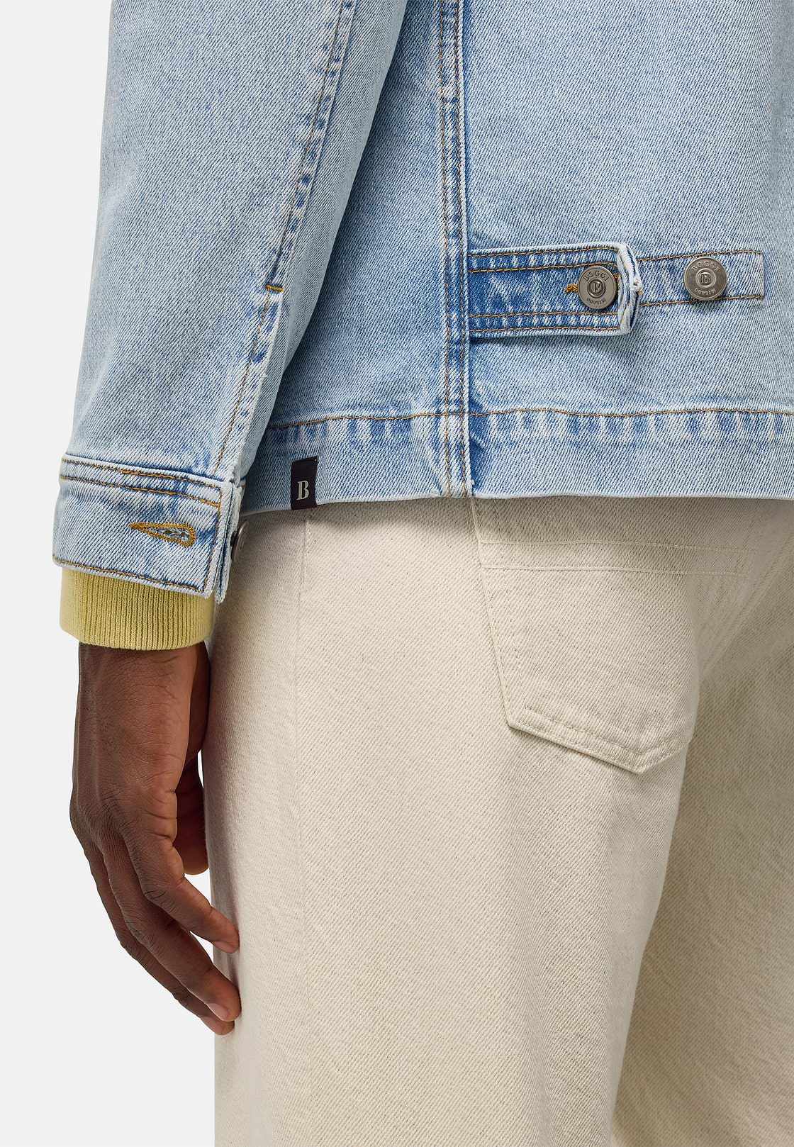 Work Shirt Jacket in Cotton Denim, Medium Blue, hi-res