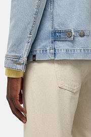 Work Shirt Jacket in Cotton Denim, Medium Blue, hi-res