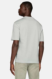 T-Shirt in Misto Cotone Organico, Grigio, hi-res