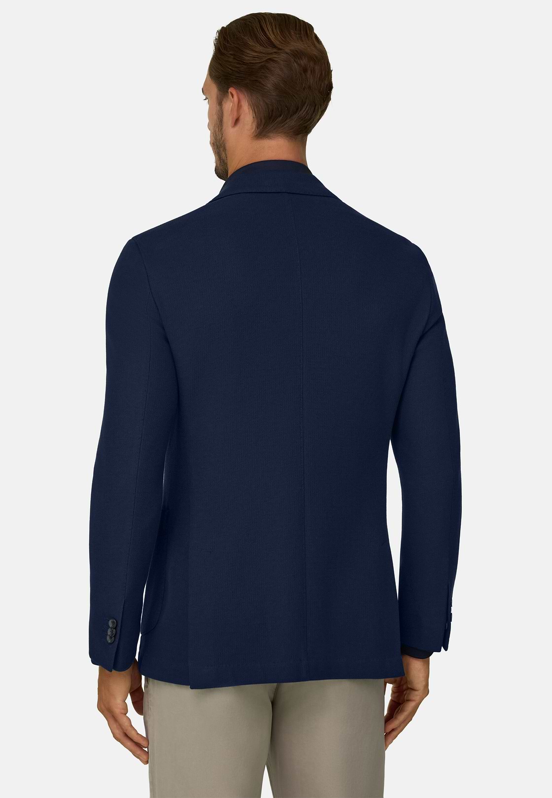 Navy Cotton B Jersey Jacket, Navy blue, hi-res, 4