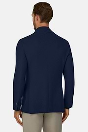Navy Cotton B Jersey Jacket, Navy blue, thumb, 4