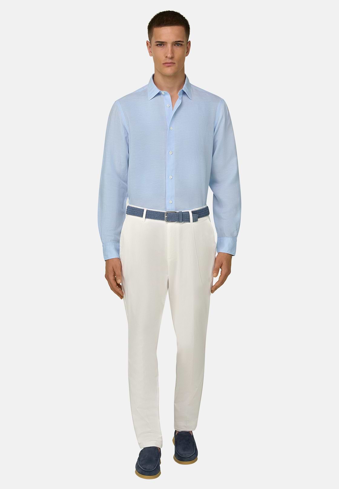 Pantalon En Coton, Crème, hi-res, 2