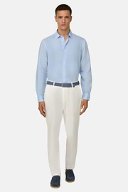 Pantalon En Coton, Crème, thumb, 2
