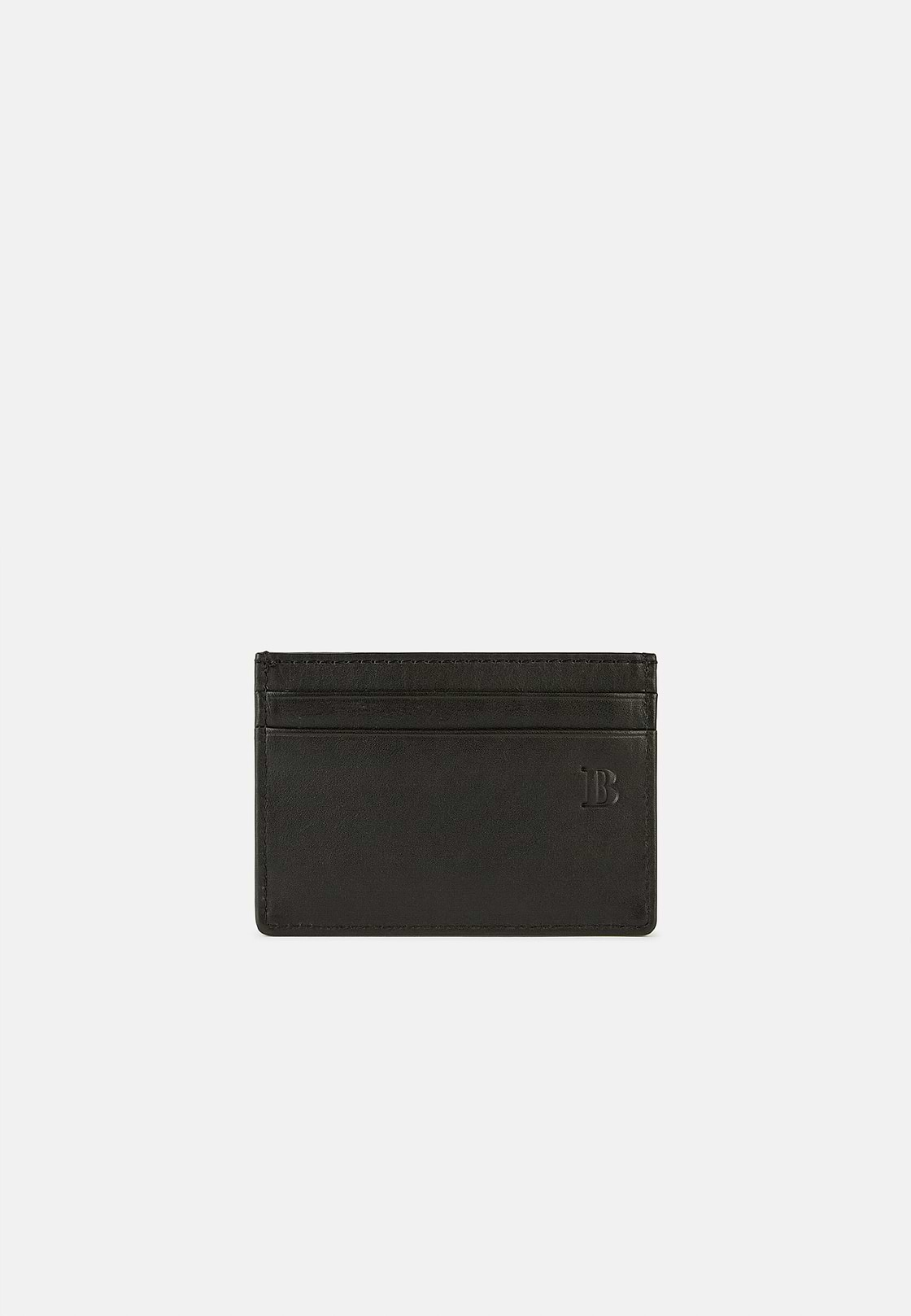 Leather Credit Card Holder, Black, hi-res