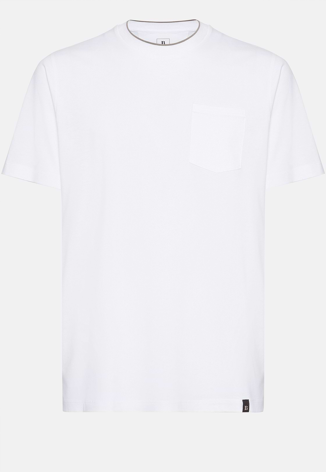 T-Shirt En Jersey De Coton Et Tencel, Blanc, hi-res