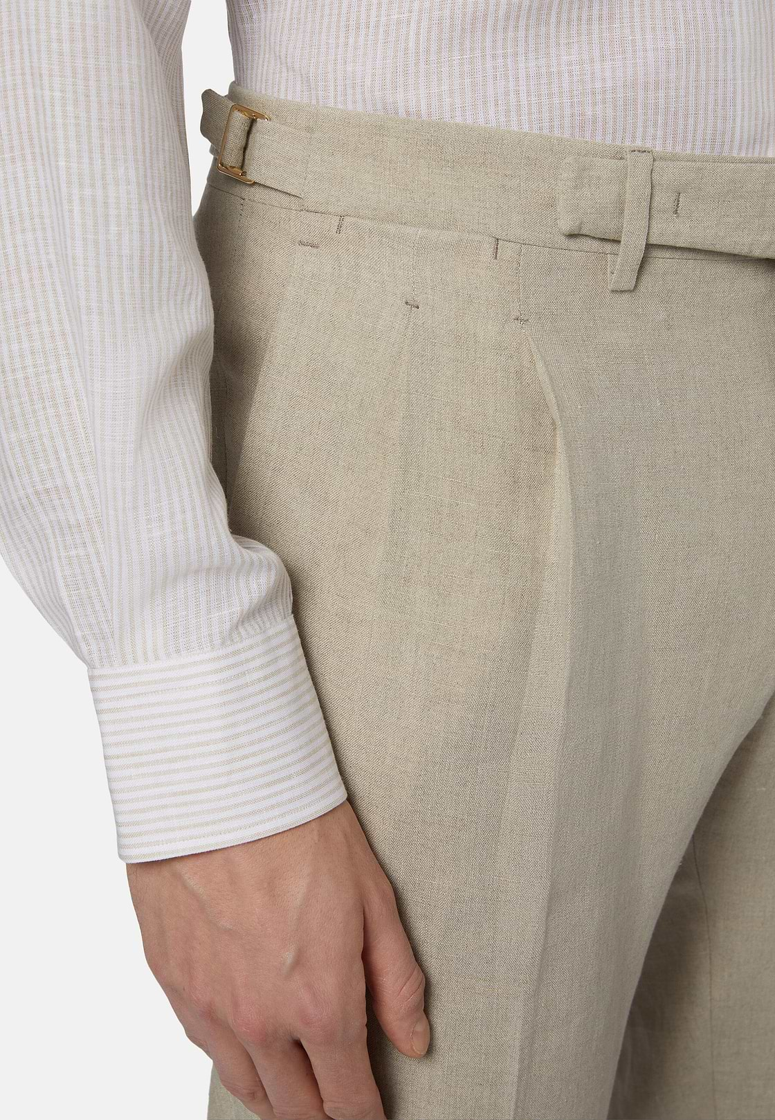 Pantalón De Lino Puro, Beige, hi-res