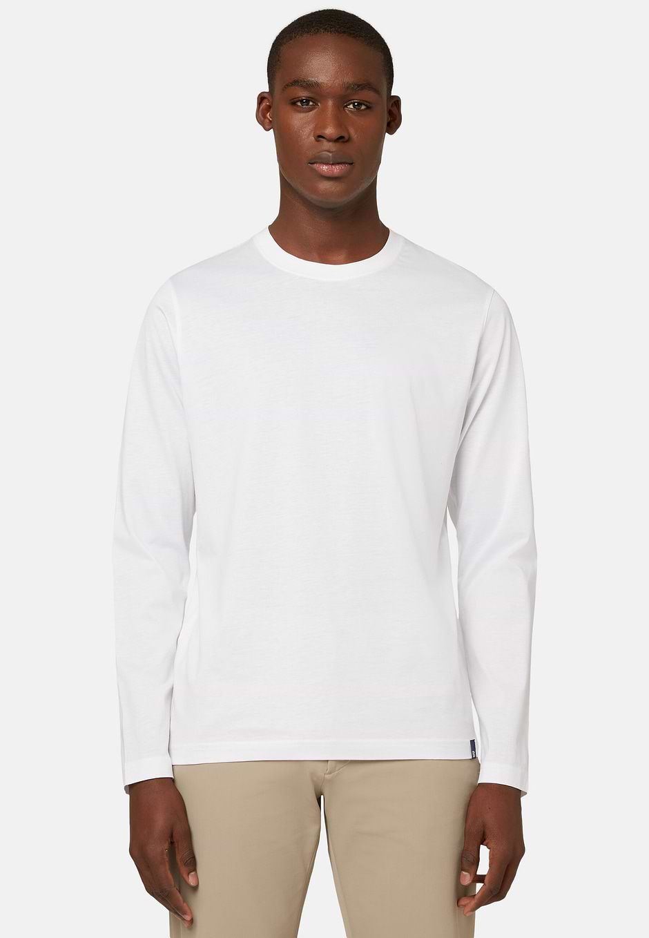 Pima Cotton Charcoal T-shirt, White, hi-res