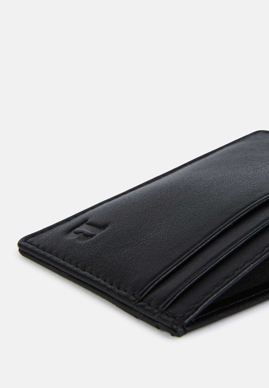 Leather Credit Card Holder, Black, hi-res