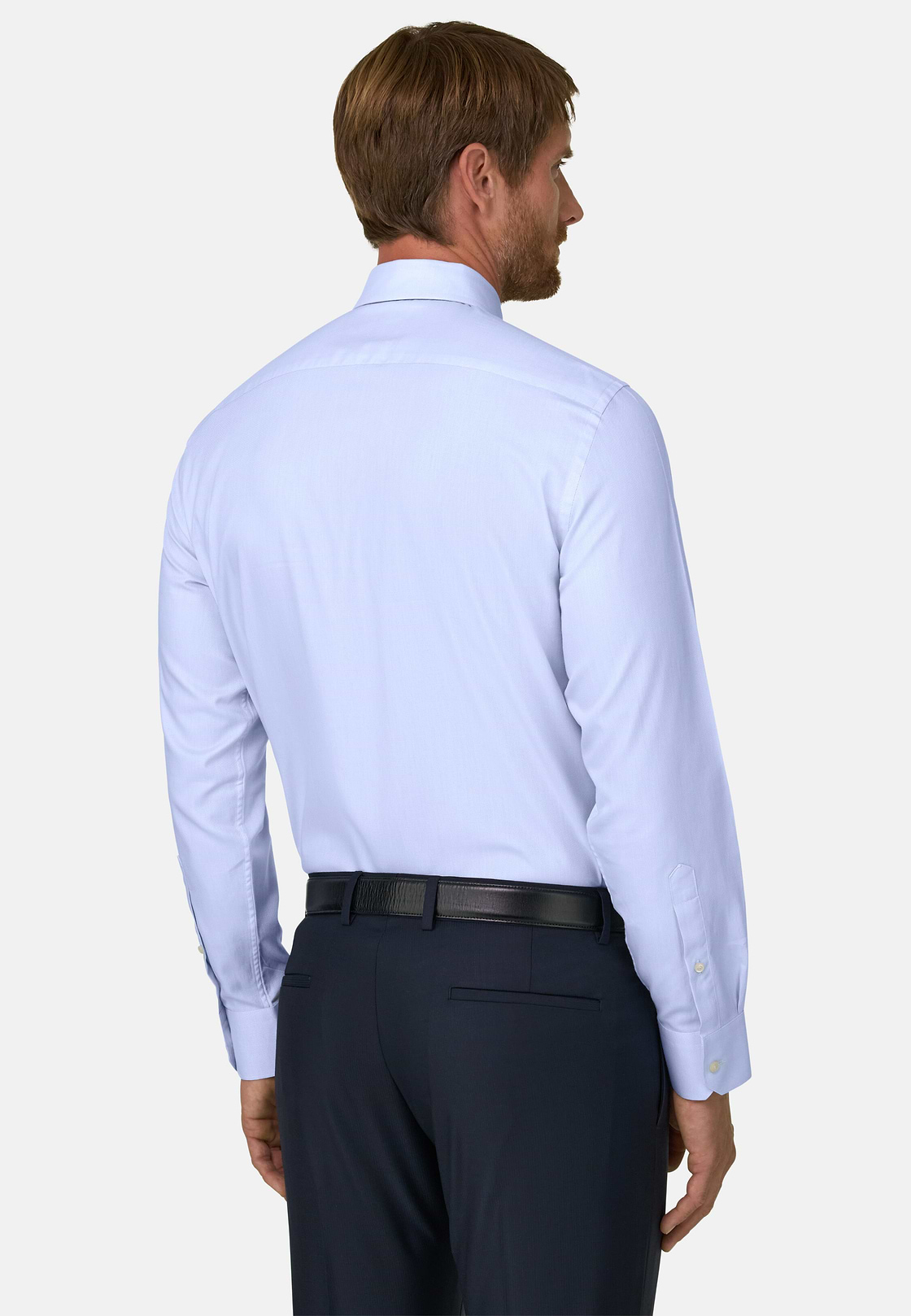 Overhemd in Katoen Dobby Slim Fit, Light Blue, hi-res, 6