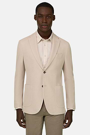 Giacca Micro Struttura In Puro Cotone B Jersey, Sabbia, thumb, 1