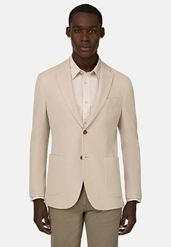 Giacca Micro Struttura In Puro Cotone B Jersey