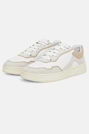 Leather Mix Trainers, Sand, hi-res