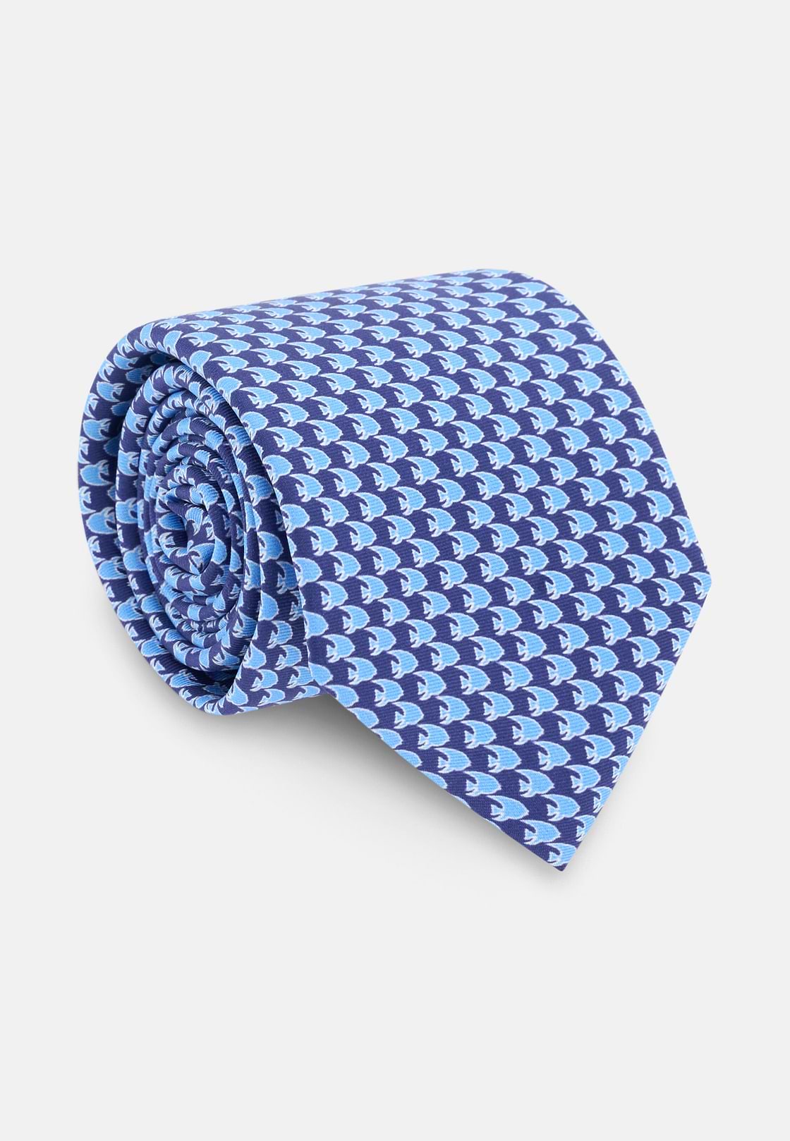 Corbata Estampado Marino de Seta, Azul claro, hi-res, 2