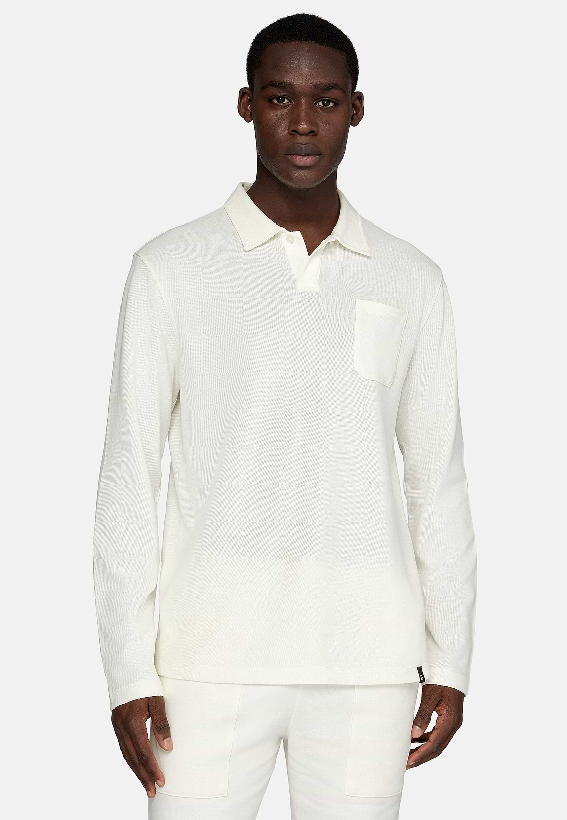 Cotton Piqué Polo Shirt, White, hi-res