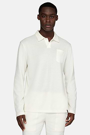 Cotton Piqué Polo Shirt, White, hi-res