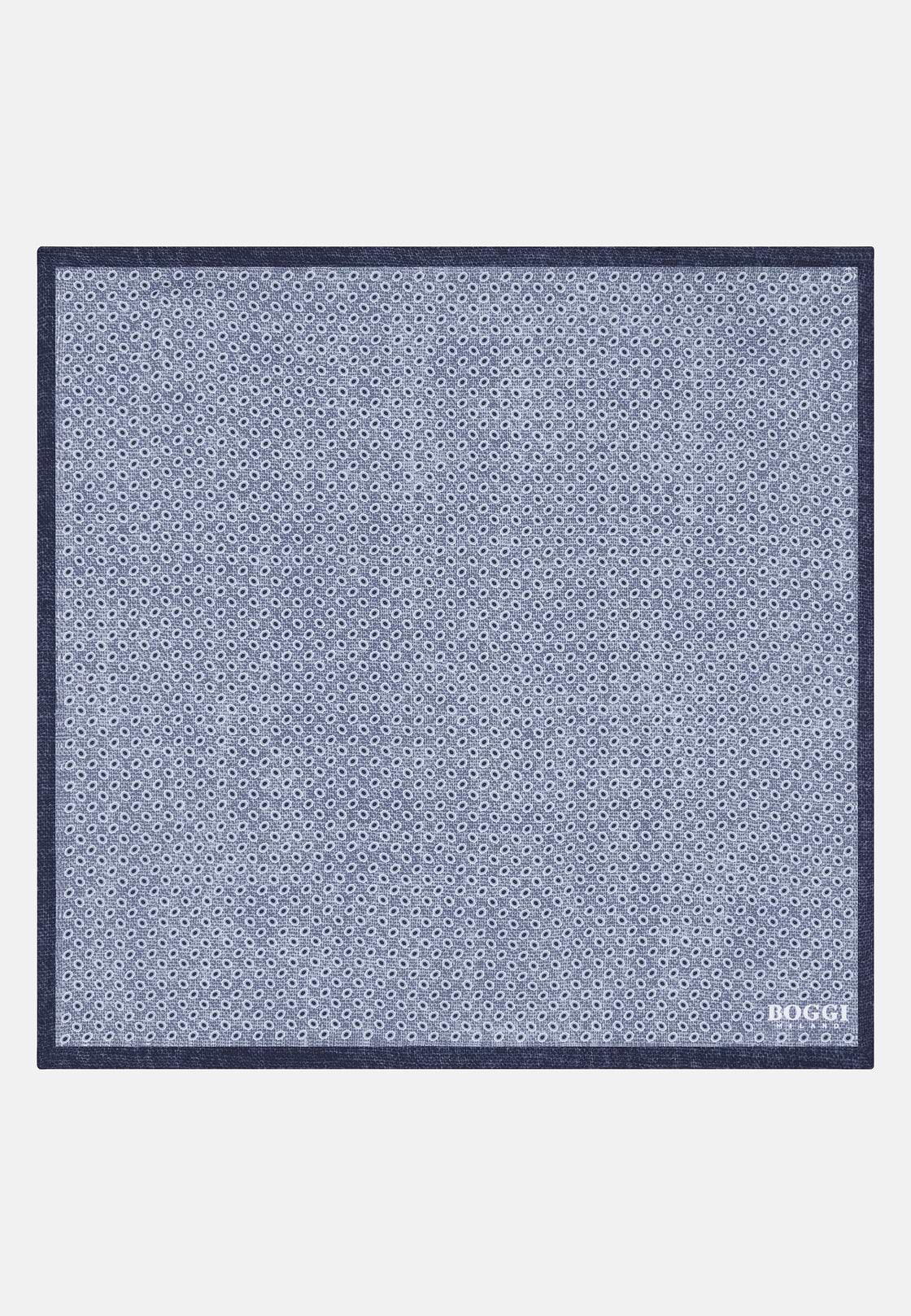 Micro Geometric Silk Pocket Square, Light Blue, hi-res, 2