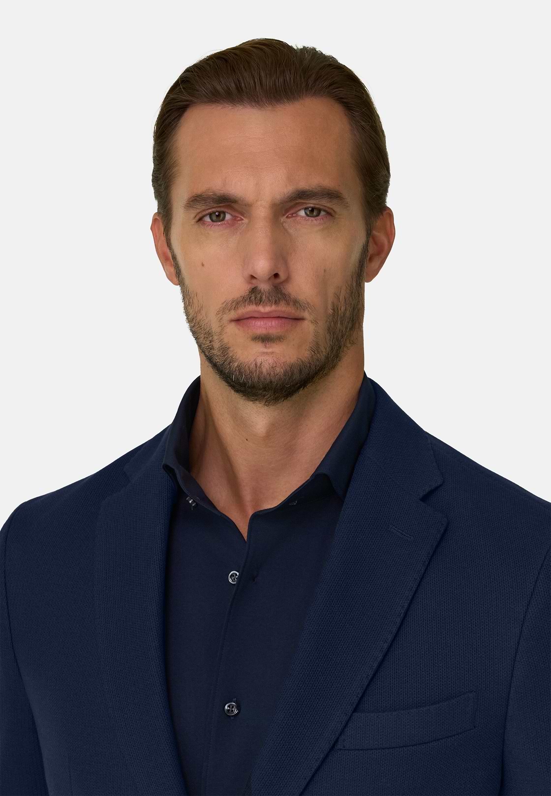 Navy Cotton B Jersey Jacket, Navy blue, hi-res, 3