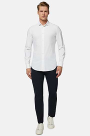 Weißes Slim Fit Hemd Aus Stretch Nylon, Weiß, thumb, 2
