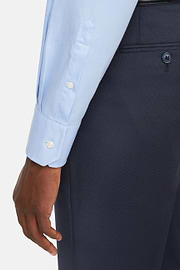 Slim Fit Sky Blue Cotton Twill Shirt, Light Blu, hi-res