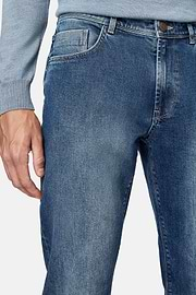 Mediumblauwe stretchdenim jeans, Light Blue, hi-res