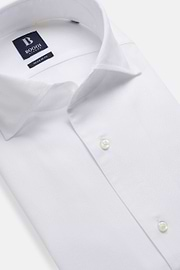 Camisa Blanca De Algodón Dobby Regular Fit, Blanco, hi-res