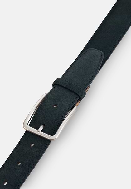 Suede Belt, Navy blue, hi-res