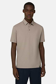 Polo Aus Elastischer Supima-Baumwolle, Taupe, thumb, 1