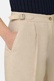 Bermudas De Lino, Crema, thumb, 5