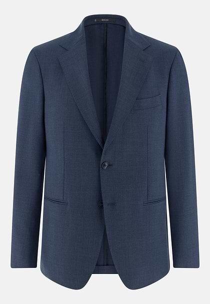 B-Aria Stretch Wool Jacket, Blue, hi-res