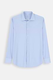 Overhemd Visgraat in Elastisch Nylon Slim Fit B Tech, Light Blue, thumb, 7