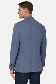 B Jersey Pinpoint Jacket in a Cotton Blend, Blue, thumb, 3