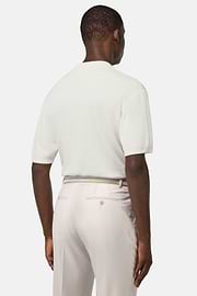 Polo Di Maglia In Cotone Seta, Bianco, hi-res