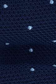 Krawatte Maschenware Punktemuster Seide, Navy blau, thumb, 2