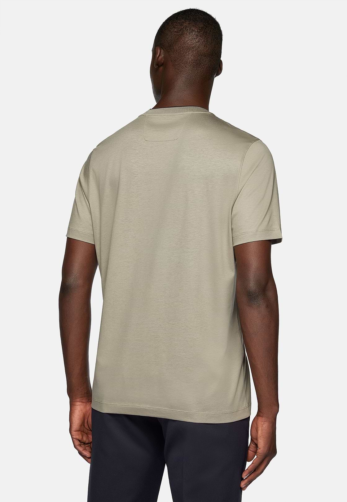 T-Shirt En Jersey De Coton Et Tencel, Taupe, hi-res