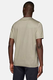 T-Shirt in Cotton and Tencel Jersey, Taupe, hi-res