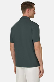 Polo Shirt In Stretch Supima Cotton, Green, thumb, 3