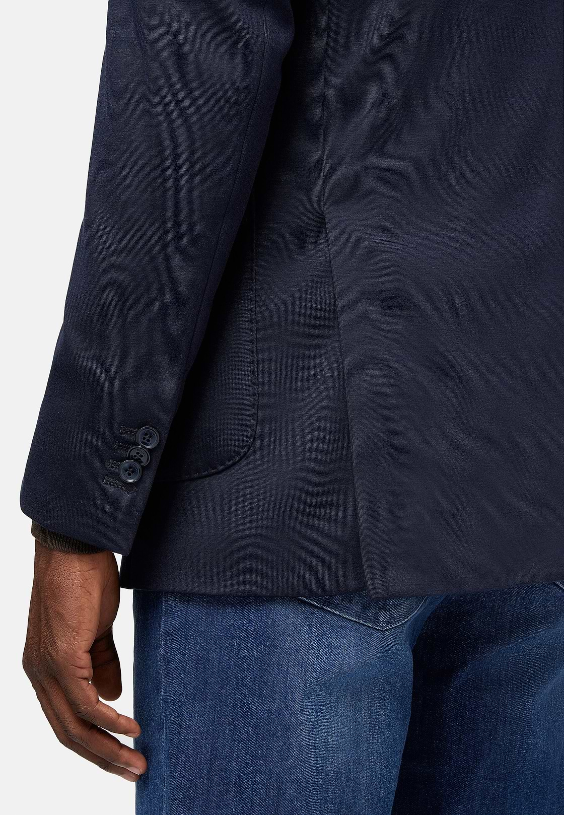 Navy Blue B Jersey Jacket in a Cotton, Cashmere And Tencel Blend, Navy blue, hi-res