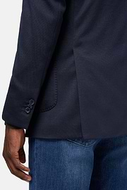 Navy Blue B Jersey Jacket in a Cotton, Cashmere And Tencel Blend, Navy blue, hi-res