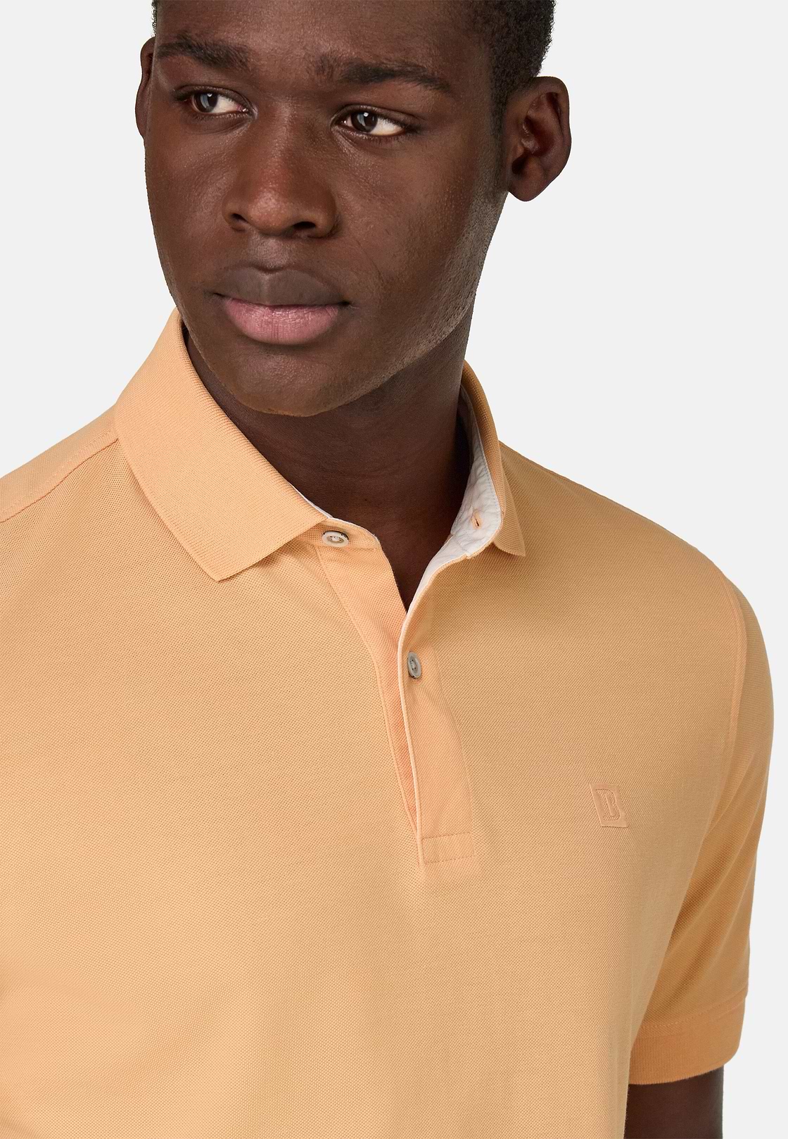 Cotton Piqué Polo Shirt, Orange, hi-res