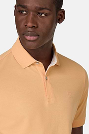 Cotton Piqué Polo Shirt, Orange, hi-res