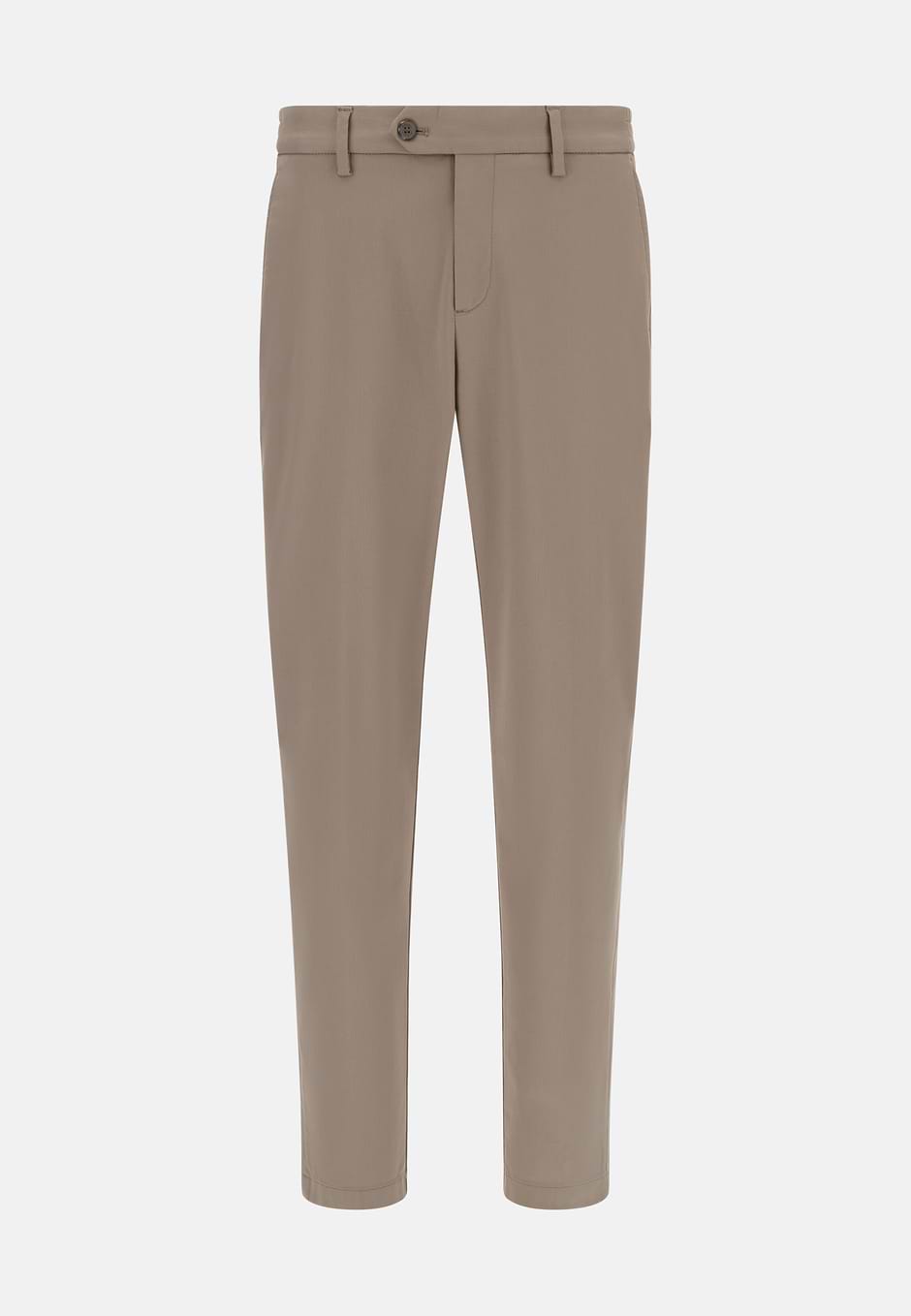 Pantalon En Coton Tencel Extensible, Taupe, hi-res