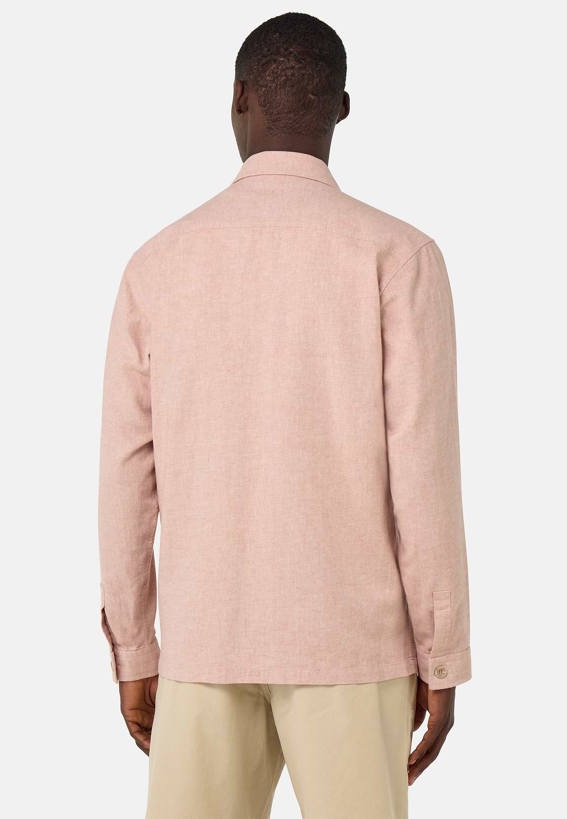 Link Shirt Jacket in Linen and Cotton, Rot, hi-res